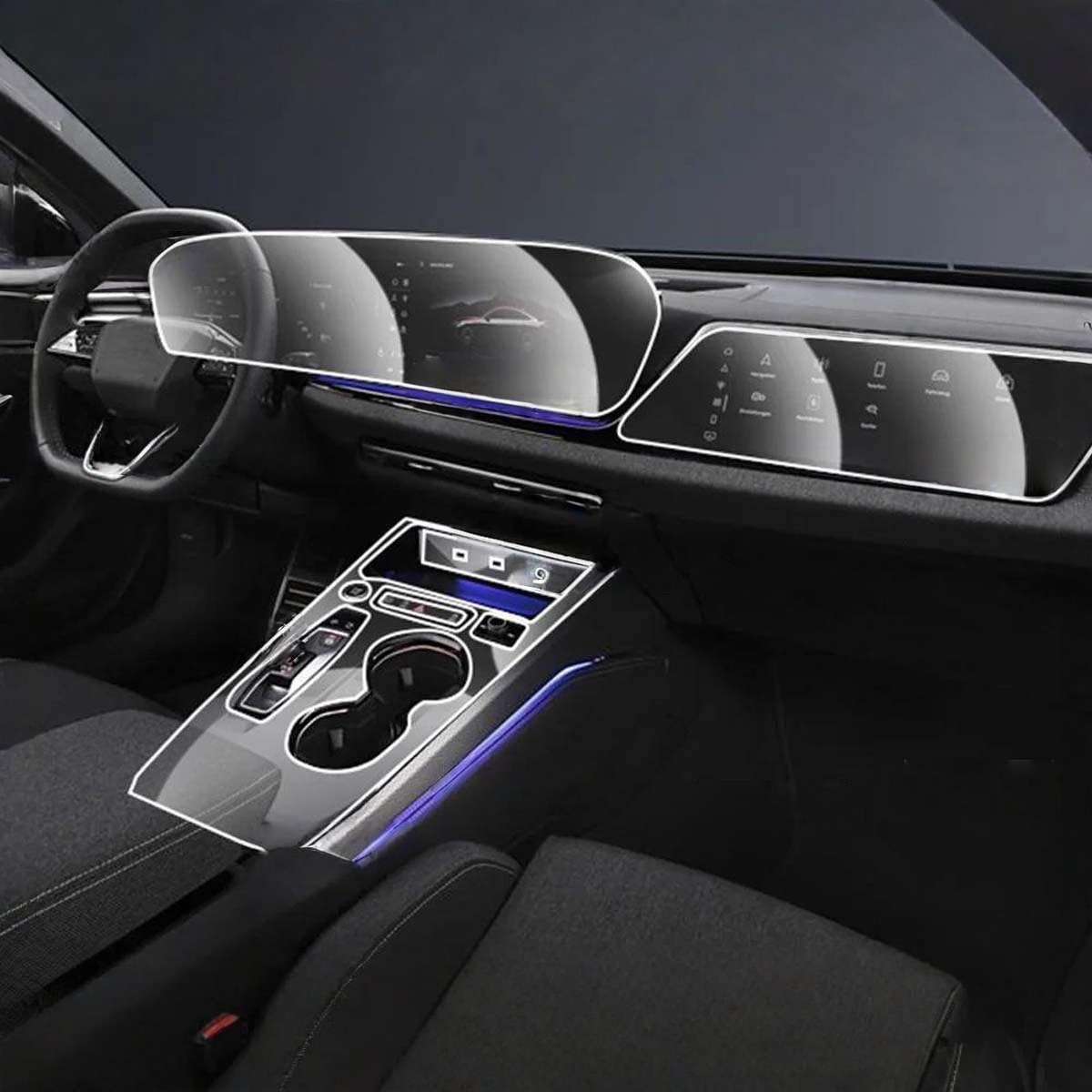 Car Interior Center Console Media Dashboard Navigation TPU Protector Film Anti-Scratch, for Audi A6 2025