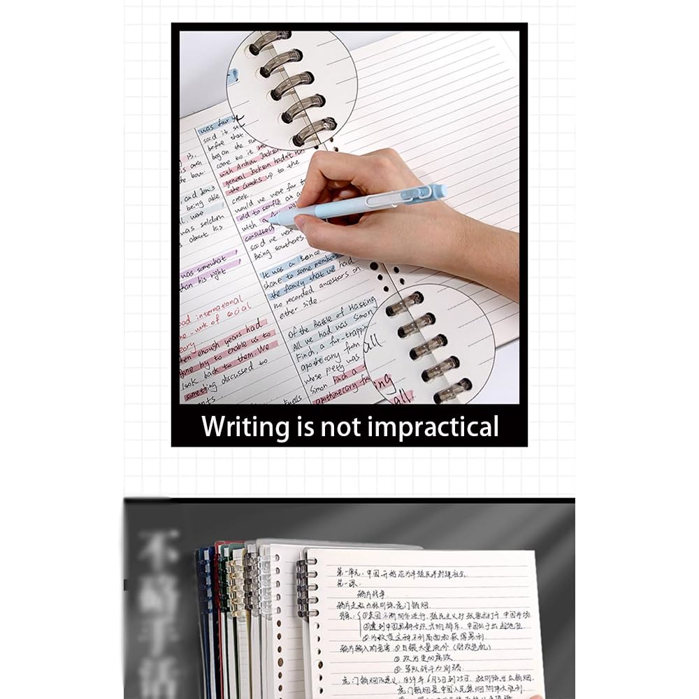 Amazon | 美しい ノート内横線2枚、ルーズリーフ取り外し可能