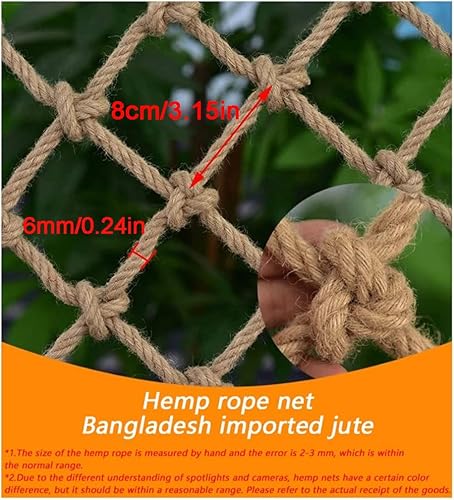 Miniatura 2 de KACQIHTU Red de cuerda de cáñamo para niños, red de seguridad para niños, malla de seguridad para balcón, escaleras, valla de jardín, red de