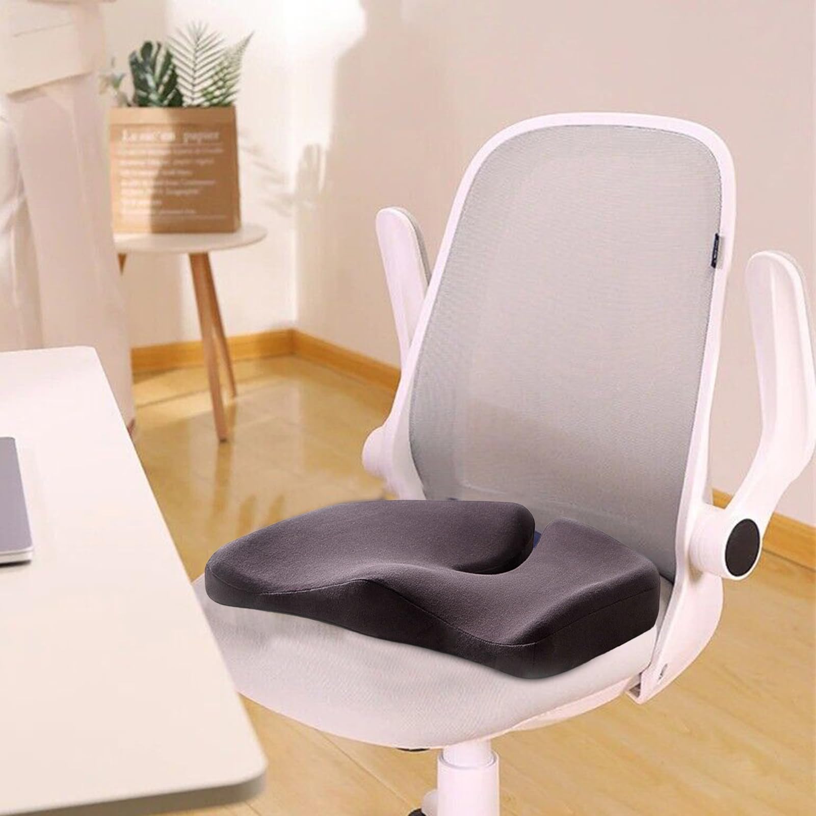 Cuscino per sedile in memory foam, antiscivolo per coccige, per ufficio, auto, sedia a rotelle e viaggi, cuscino spesso per il massimo comfort e supporto