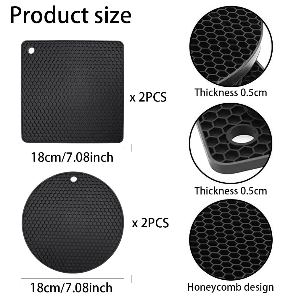 Sottobicchieri In Silicone A Nido D'ape – Set Da 4 Resistenti Al Calore, Antiscivolo, Lavabili In Lavastoviglie