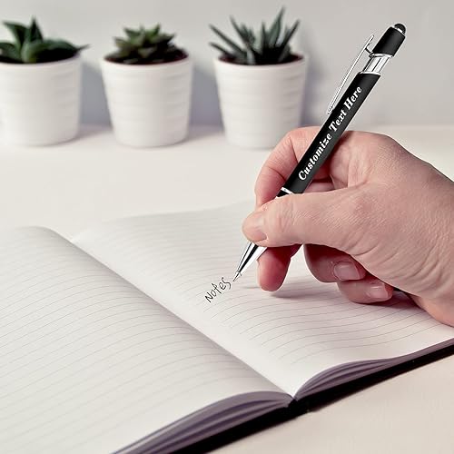 Miniatura 3 de Bolígrafos personalizados a granel con punta de lápiz capacitivo, bolígrafos personalizados con logotipo de mensaje con nombre, bolígrafos de regalo