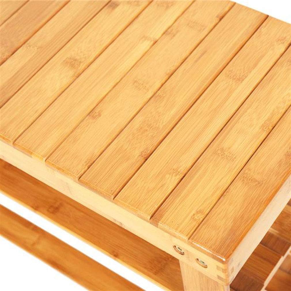 3 Tier Shoe Rack with Bench, Premium Bamboo Shoe Storage Shelf or Shoe Rack Bench, Perfect for Entryway Bathroom Living Room (Wood Color)