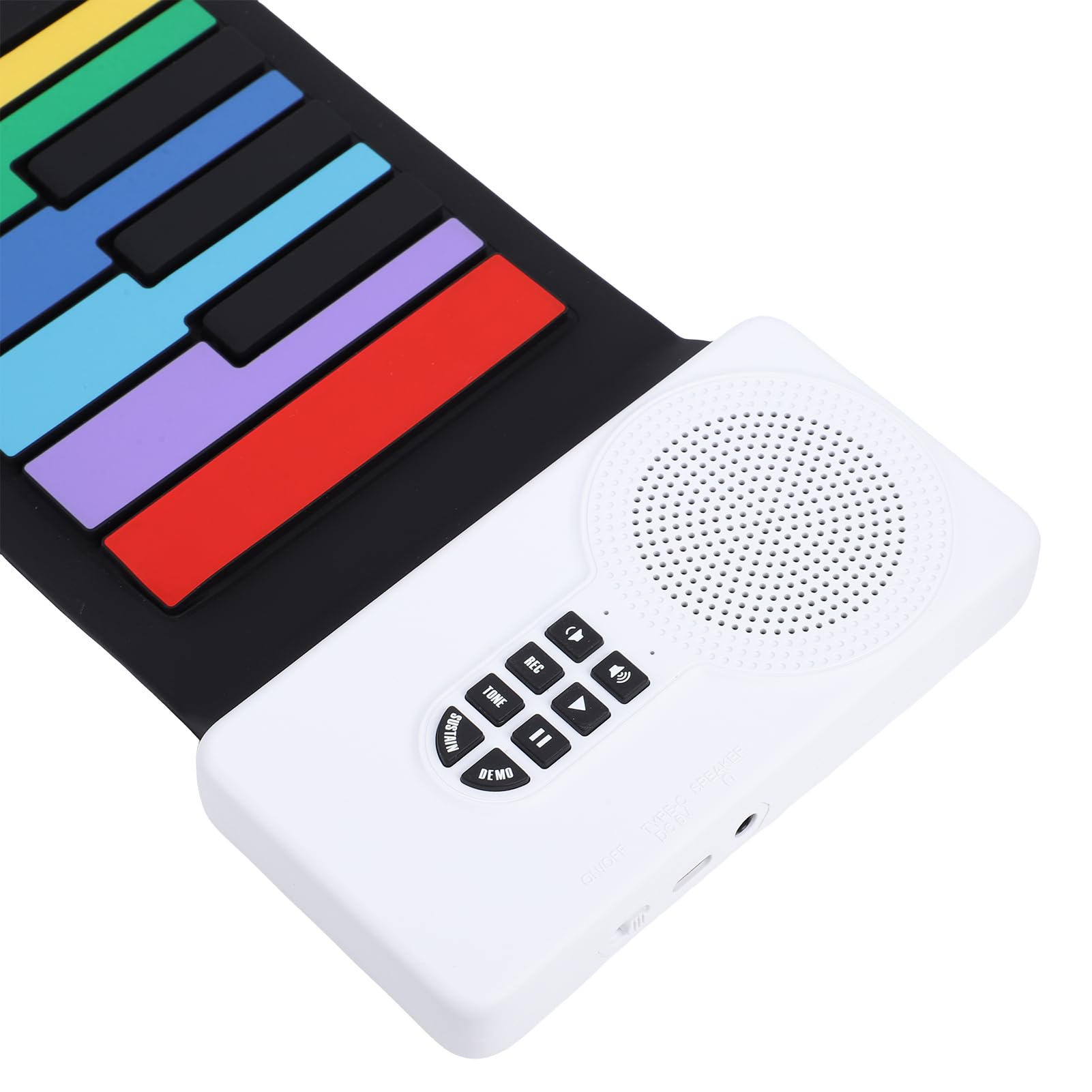 Tissting Tisstin Tastiera Elettronica Portatile 49 Tasti Silicone Con Altoparlante - Tastiera Arrotolabile Per Principianti, Musicisti In Viaggio, Include Cavo Di Ricarica E Manual (Versione a colori)