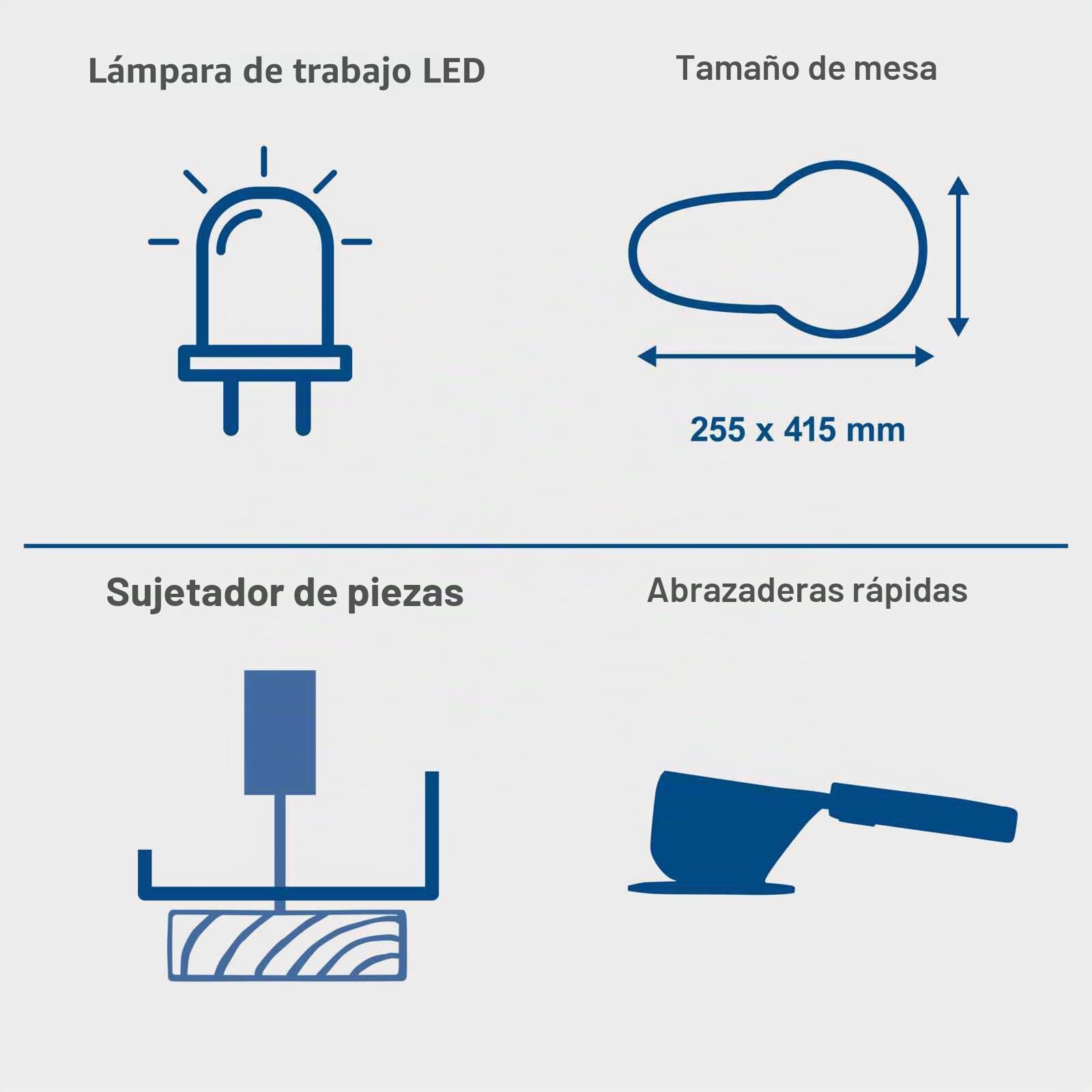 scheppach DECO-XLS - Sierra de calar (120 W, altura de corte: 50-406 mm, altura de elevación de 12 mm, 500-1700 rpm, interruptor de pie, lámpara de trabajo LED)