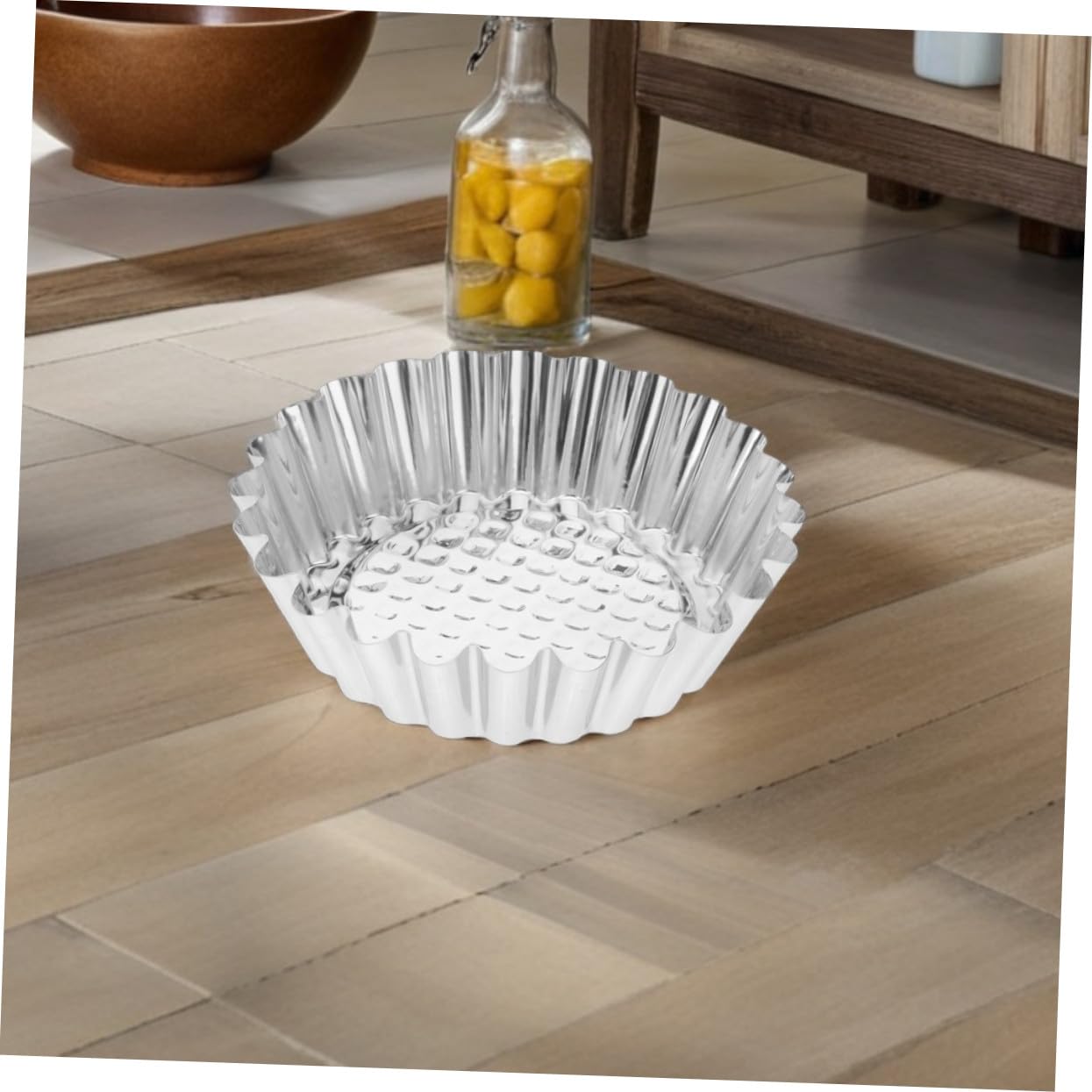 Hemobllo Molde para Tarta de Huevo 30 Piezas de Acero Inoxidable Plata | Borde Redondo y Forma de Flor, Antiadherente, Limpieza Sencilla, para Hornear en Reuniones Familiares
