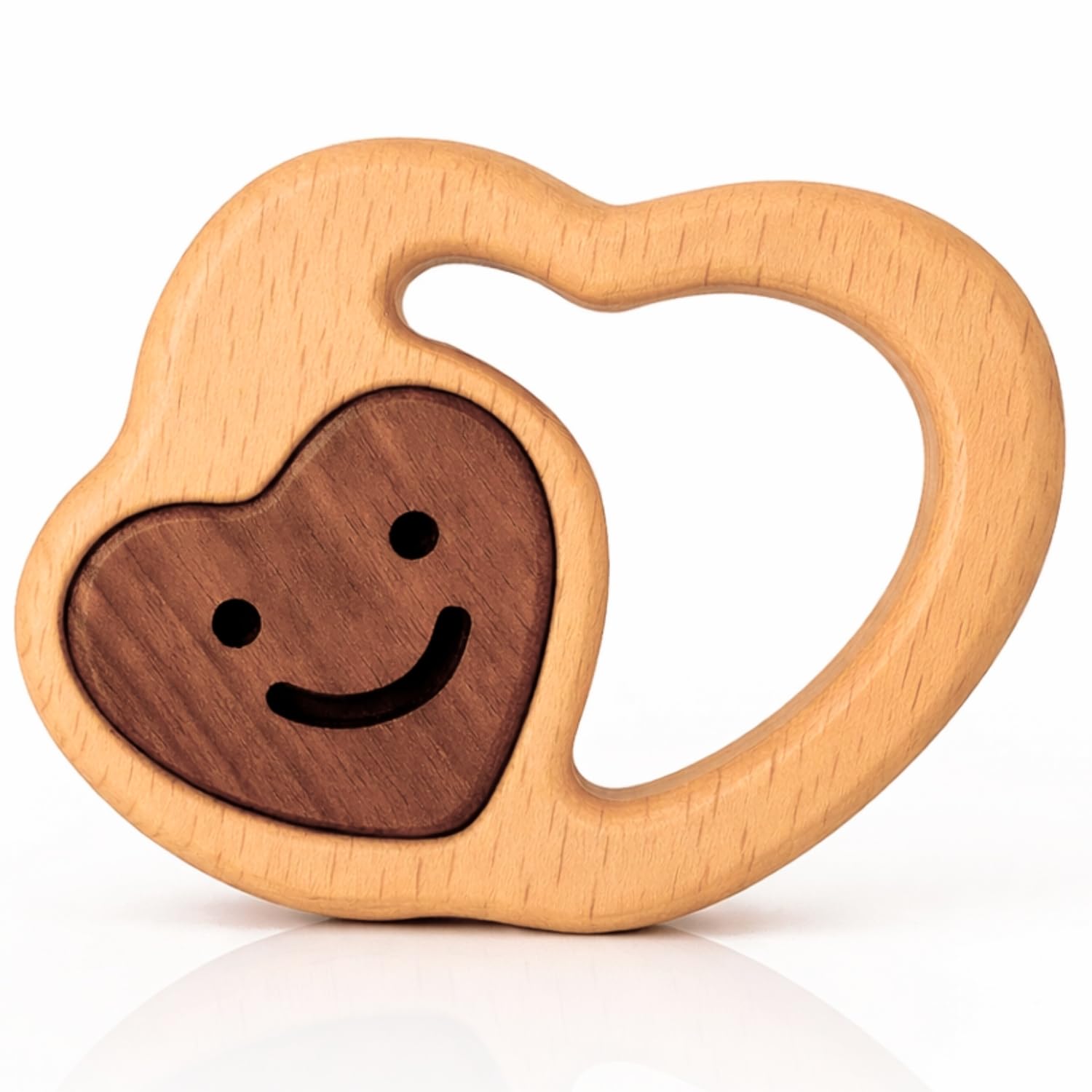 HippoToys Handmade Montessori Wooden Baby Rattle, Natural Wooden Sensory & Teething Toy for 0–6 and 6–12 Months, Newborn Gift for Baby Boys and Girls