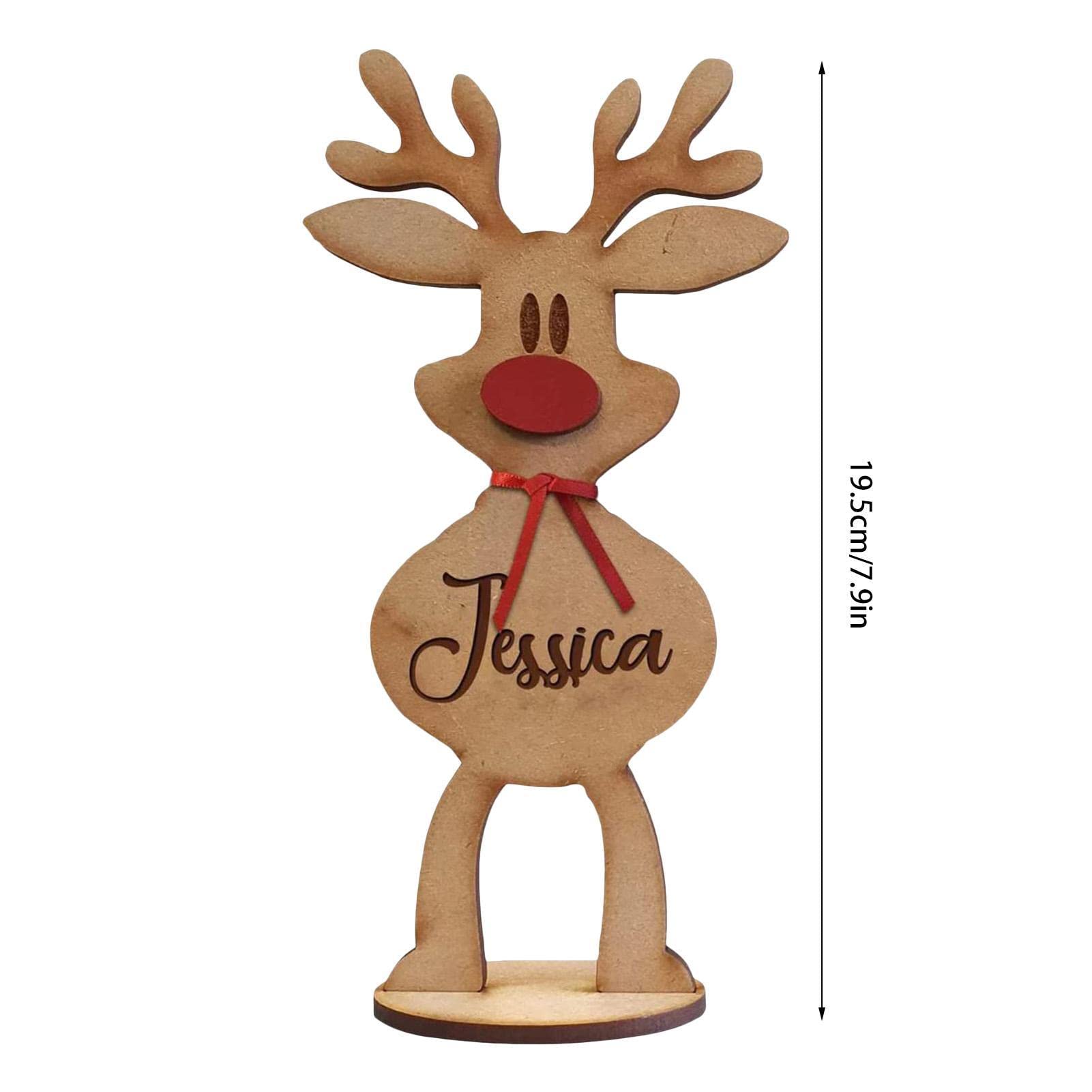 Rennes En Bois Debout Personnalisables - Décoration Noël Grand Et Petit - Nez Rouge