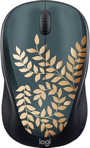 Logitech - Design Collection - Mouse compacto inalámbrico de edición limitada con diseños coloridos - Golden Garden (renovado)