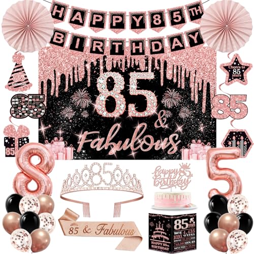 85th Birthday Decorations for Women 32PCS 85th Birthday Party Decorations