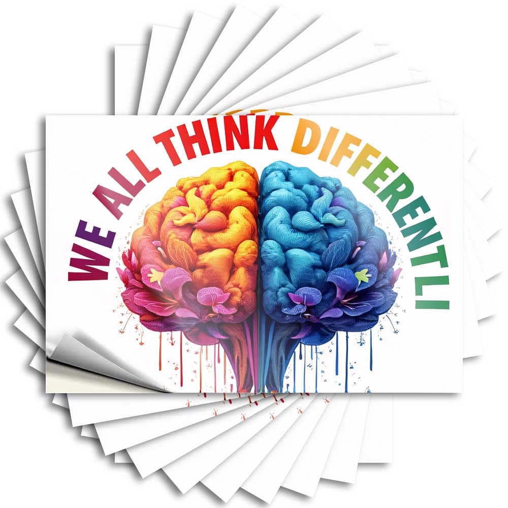 Abipuir Colorful Brain Car Stickers: Various Thinking Stickers, 10 Car Stickers and Bars for Home Decoration (6 x 9 cm)