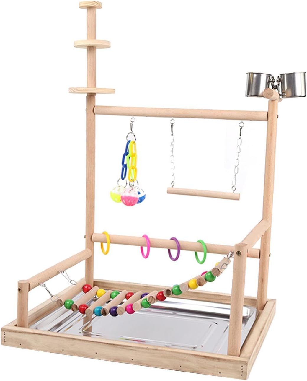 Parrot Playground Parakeet Bird Play Stand Hanging Swing Toys Bird Cage