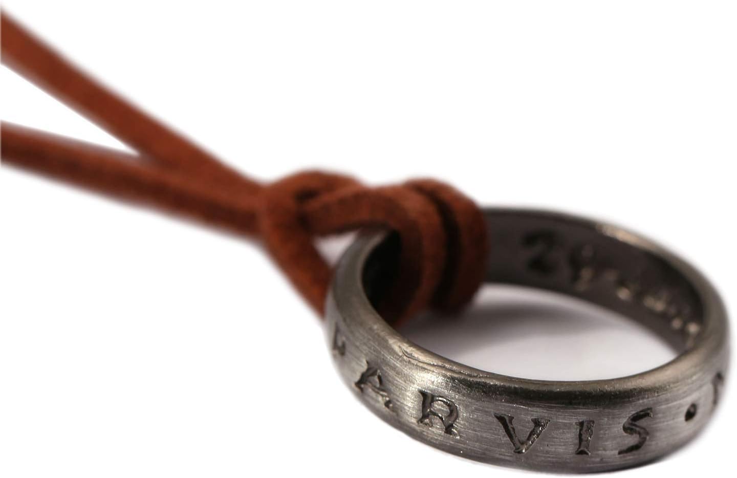 Unisex Uncharted 4 Nathan Drake's Ring Pendant Necklaces with Adjustable Leather Cord Chain,13''-18''