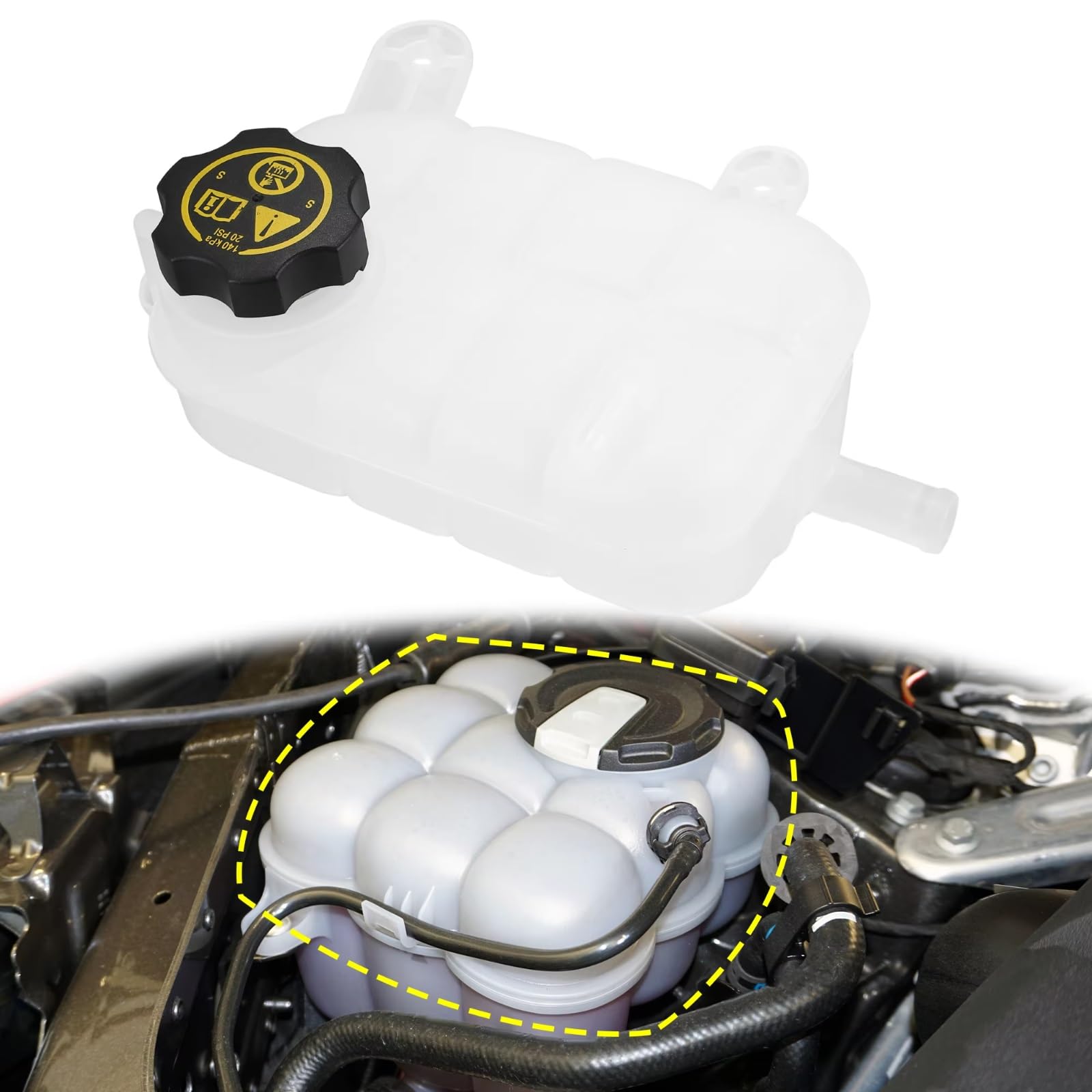 Kompatibel Mit Chevrolet Für Trax LS 2015 2016 Kühlmittel-Kühlerbehälter Kühlmittel-Überlaufflasche Mit Deckel 95269001 Kühlerausgleichsbehälter