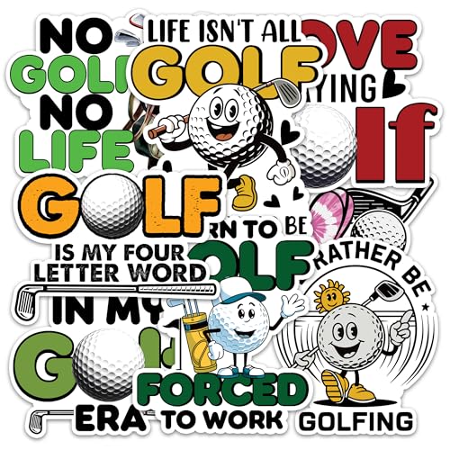 Image of Golf Sticker 8 Pcs (Large Size) Vinyl Stickers Laptop Waterproof Decal for Car Bumper Water Bottle Notebook Luggage Window Party Birthday Decorations - Size 4 Inches