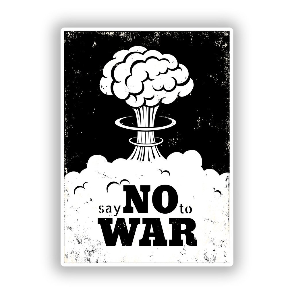 Destinationvinyl Multi 2 X 15Cm/150Mm Say No To War Vinyl Stickers Travel Luggage #10142
