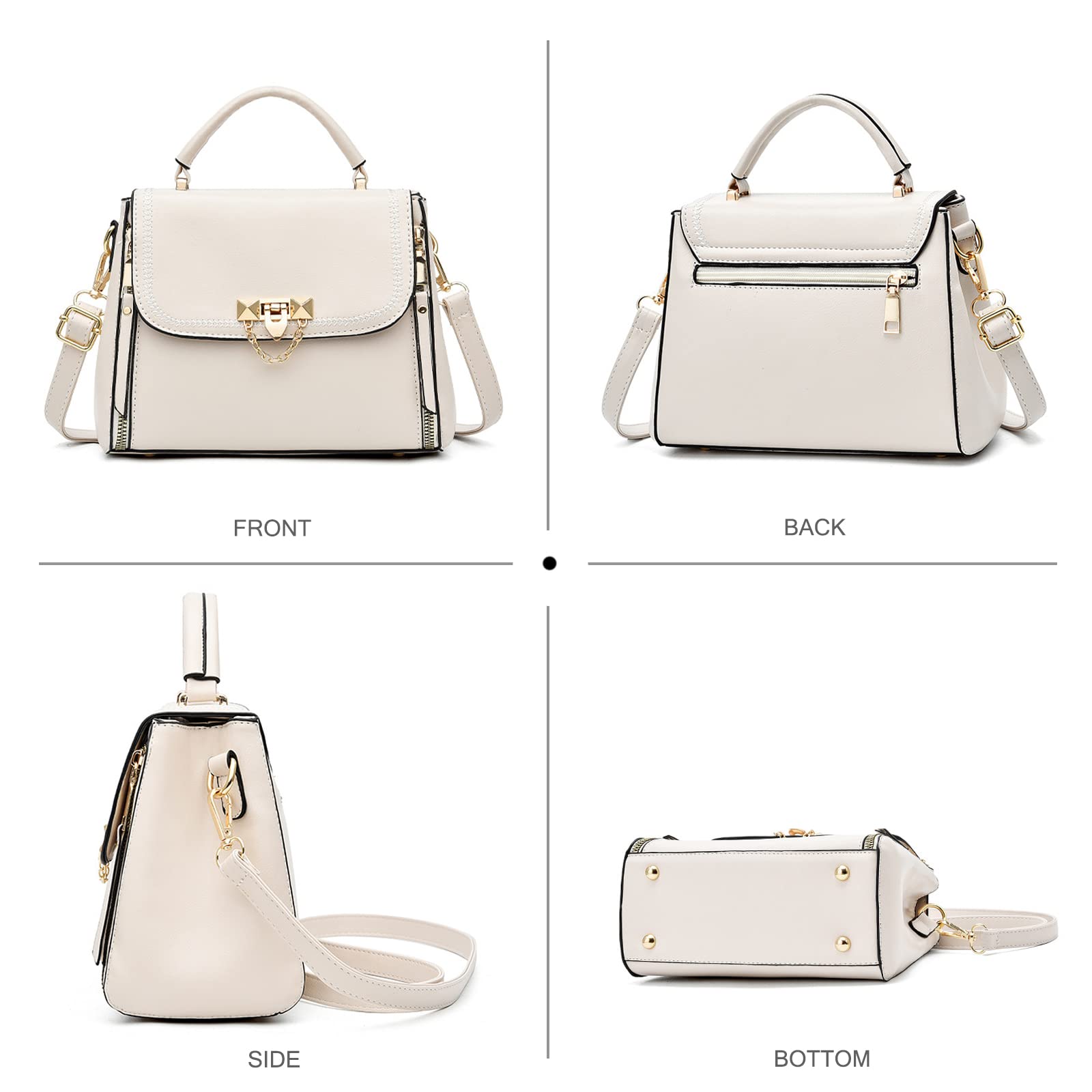 NICOLE & DORIS Sac à main pour femme - Petit sac élégant - Sac à bandoulière - Designer - En cuir synthétique - Avec bandoulière amovible