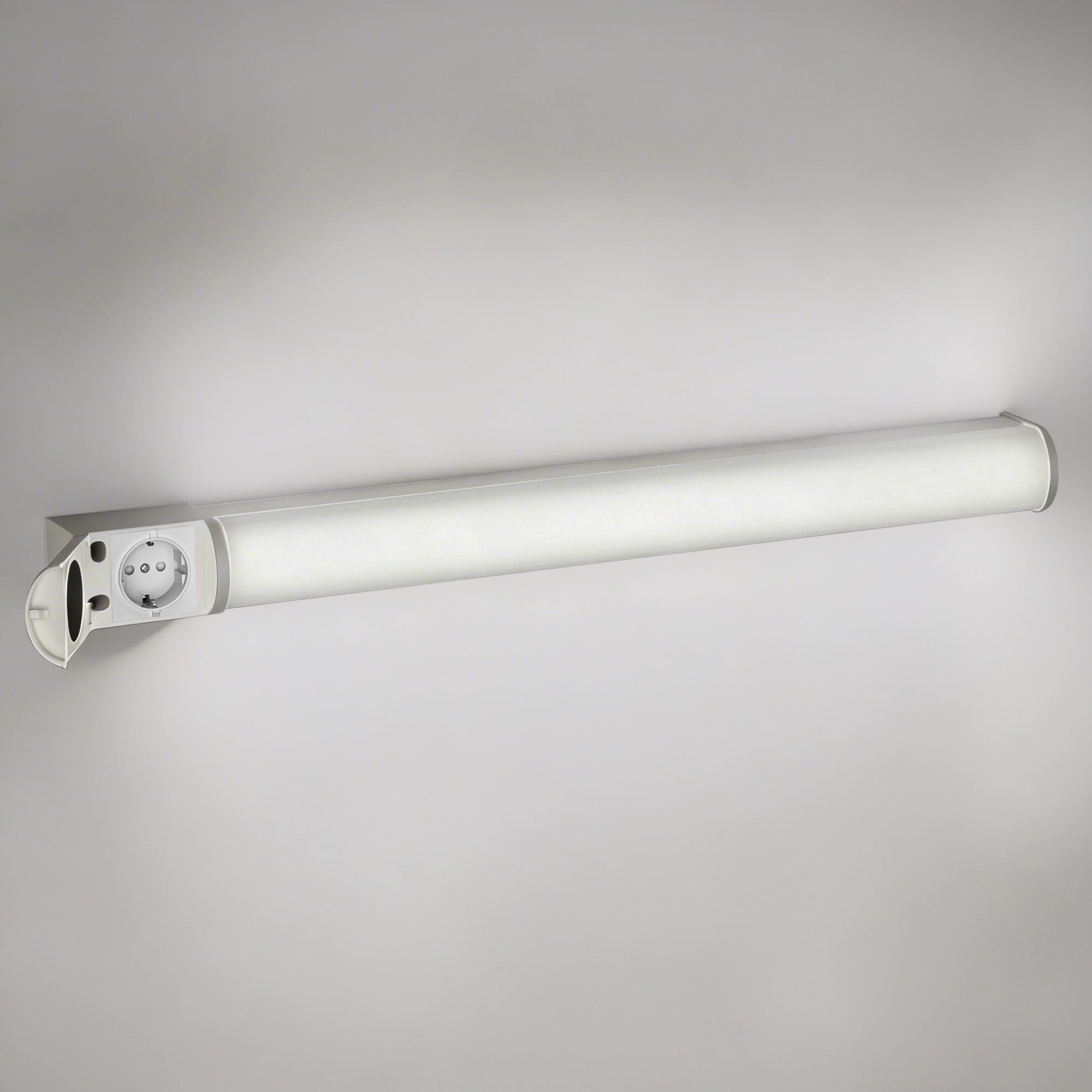 ledscom.de Lampada LED a specchio FERIG, lampada da bagno con presa, 67,5 cm, 14,5 W, 1601lm, bianco