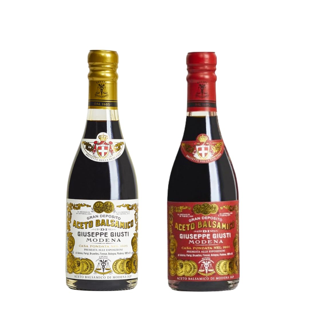 Giusti - Aceto Balsamico di Modena IGP 2 e 3 Medaglie d'Oro - 2 x 250ml Champagnotta