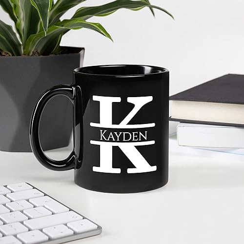 Miniatura 2 de Taza de café personalizada con monograma, letra inicial K, personalizada para mujeres, hombres, niñas, niños, papás, mamás amigos, taza de café