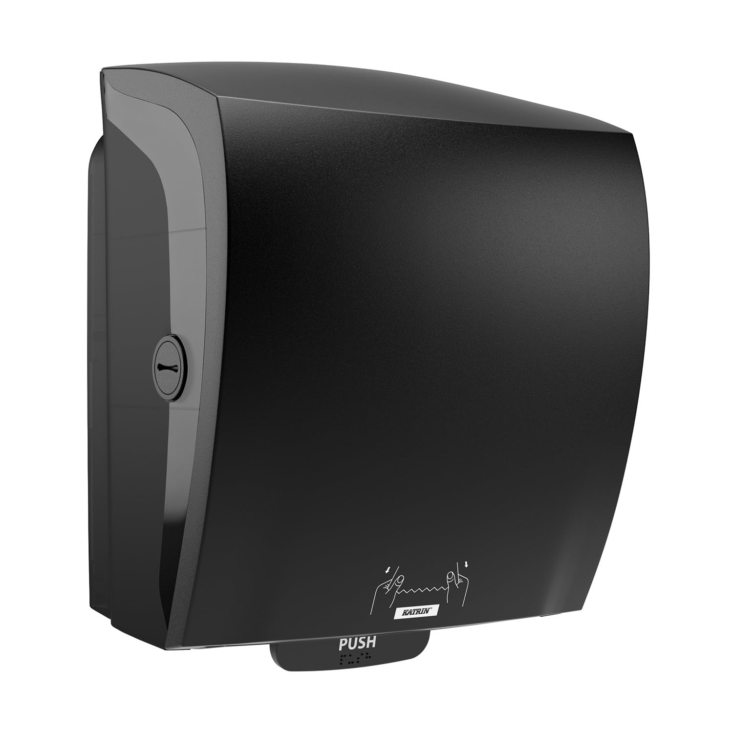 Katrin System Roll Dispenser for Roll Towels, Black