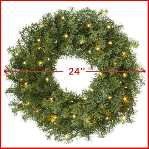 Casafield WR-24PL Pre-Lit Artificial Christmas Wreath thumb #4