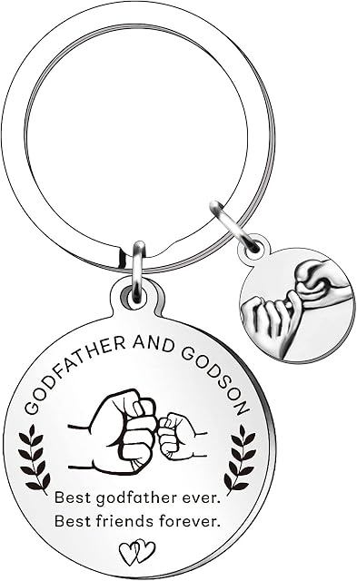 SMARGO Godfather Gifts from Godson Best Godfather Ever Keyring Keychain