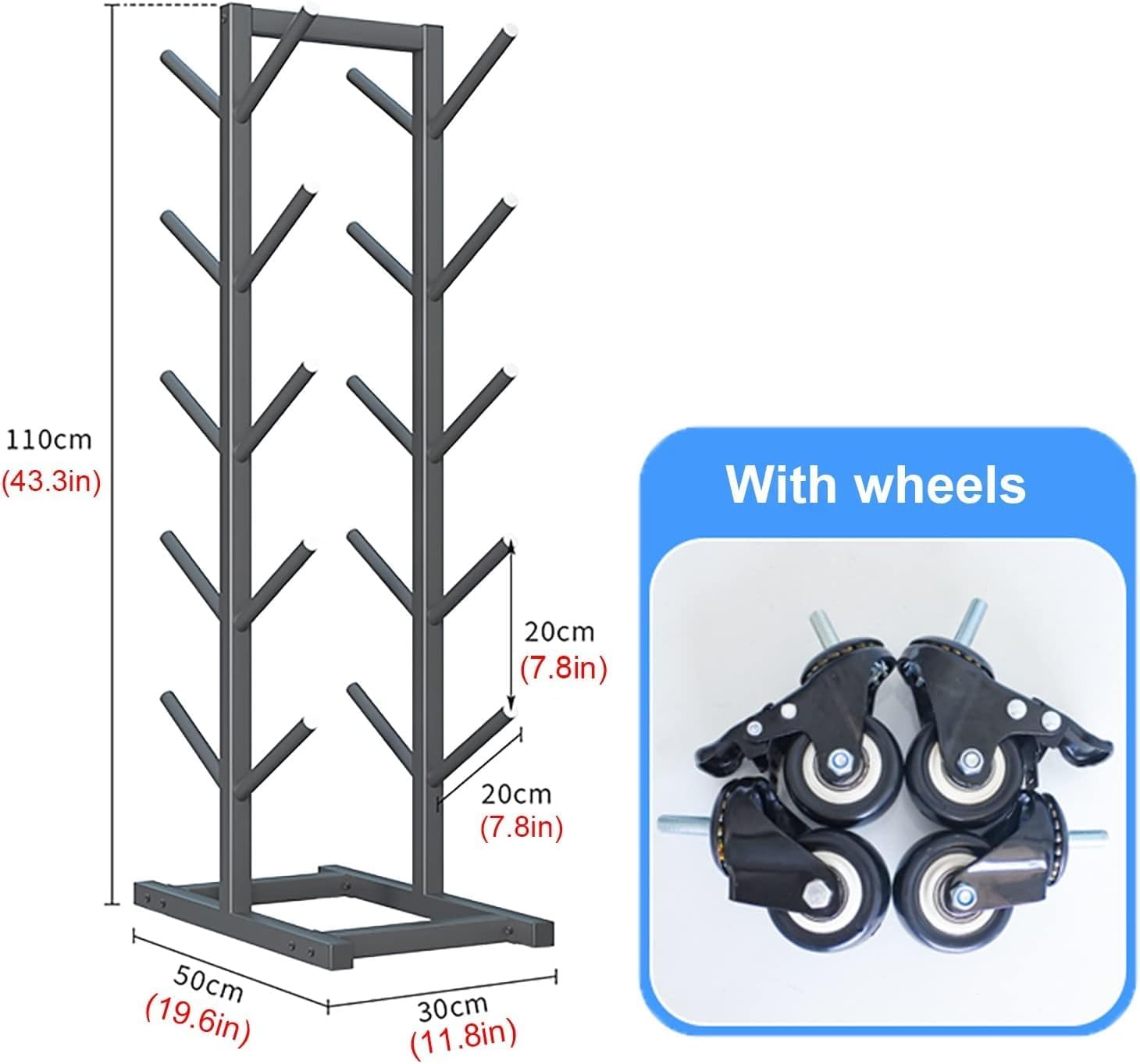 Black Equipment Organization 5-Tier Skateboard Storage Rack for Deck/Longboard/Standard Skateboards/Scooters/Yoga Mat, Easy Assemble