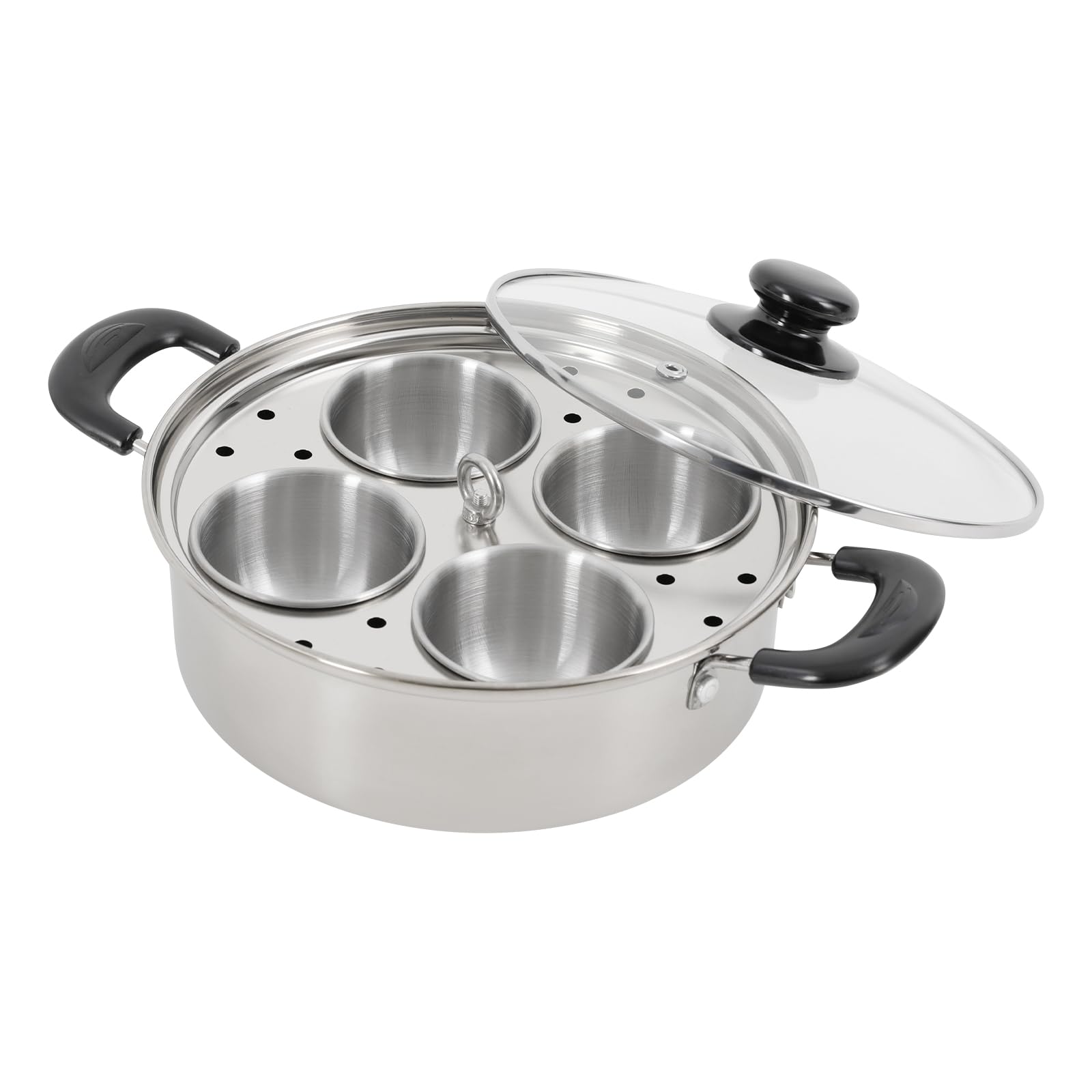 Egg Poacher Pan 4 Cups Stainless Steel Steamer 22cm