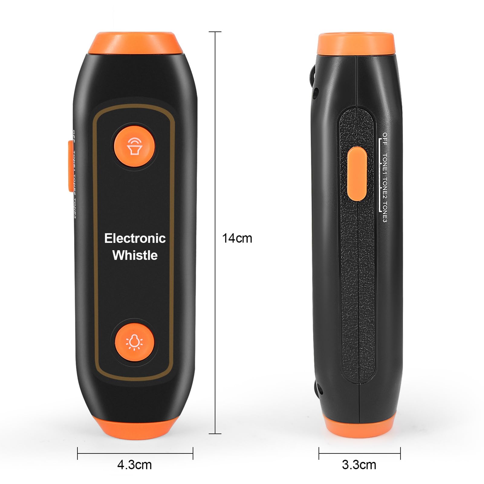 Silbato Electrónico de 4 Piezas, Sonidos Fuertes, Silbato de 120-150 DB con Luz SOS y Cordón, Eléctrico de Mano para árbitro, Profesor de Educación Física,