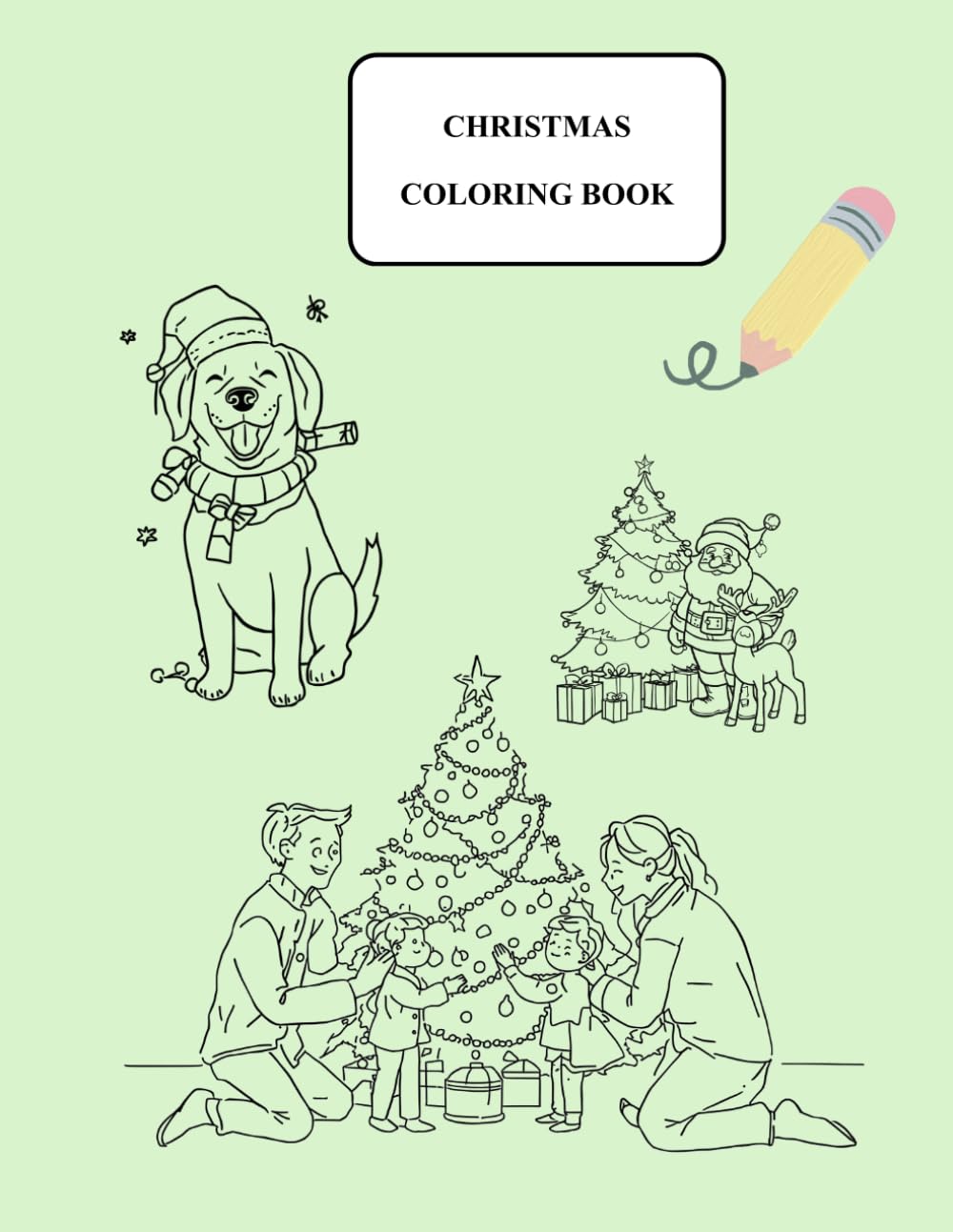 Christmas Coloring Book: Fun & Easy Holiday Coloring Pages for Kids | Santa, Elves, Reindeer, Gifts & More