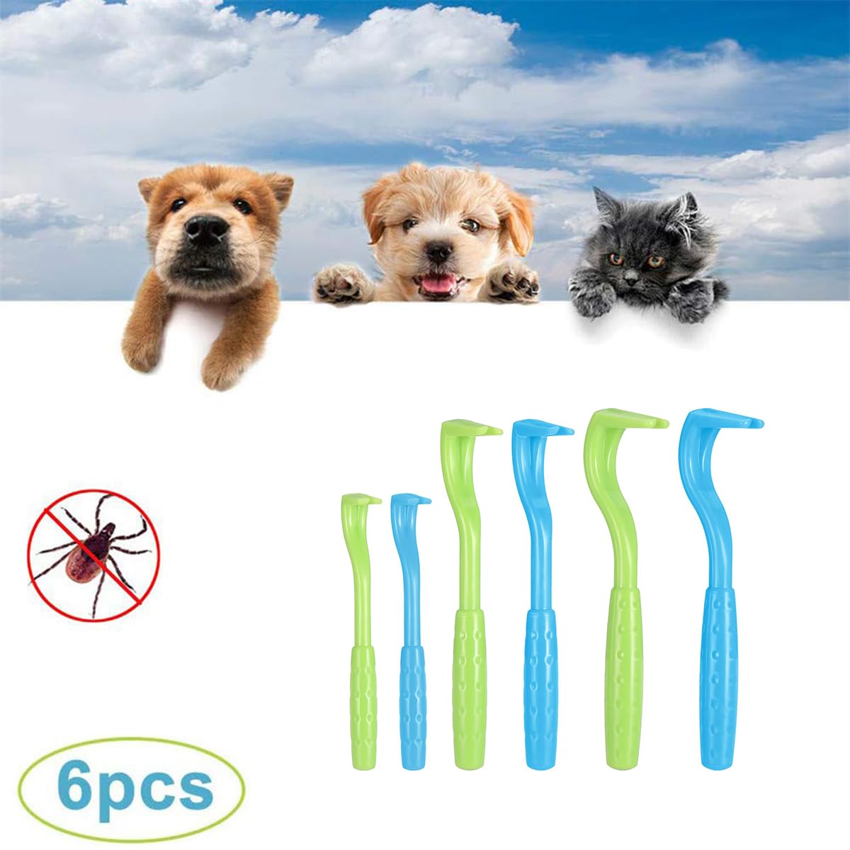 6 PCS Tire Tique Chien Pince à Tiques, Pièges à Tiques, Tire Tique pour Humain - pour Chat Pince à pour Homme, Enfants et Chevaux Anti