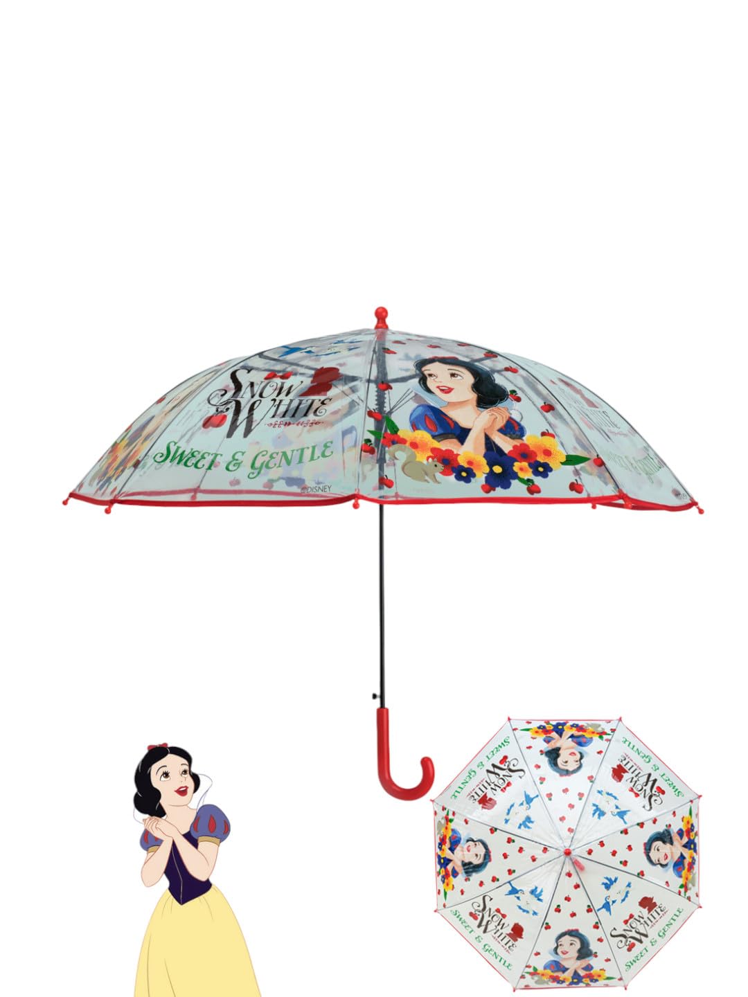 Disney Transparent Princess Snow White Umbrella for Girls, Multicolor, 7-14 Years-image-13