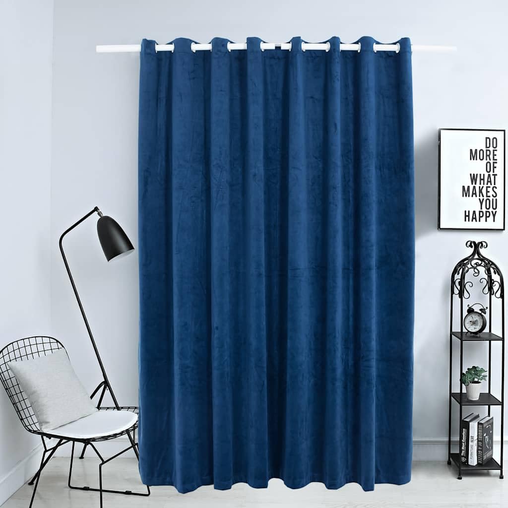 Rideau occultant contre le froid et le bruit en velours épais bleu foncé 290 x 245 cm