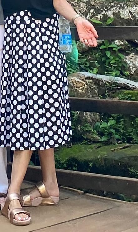 Girstunm Women's Pleated Vintage Skirt Floral Print A-line Midi Skirts with Pockets - Image 6