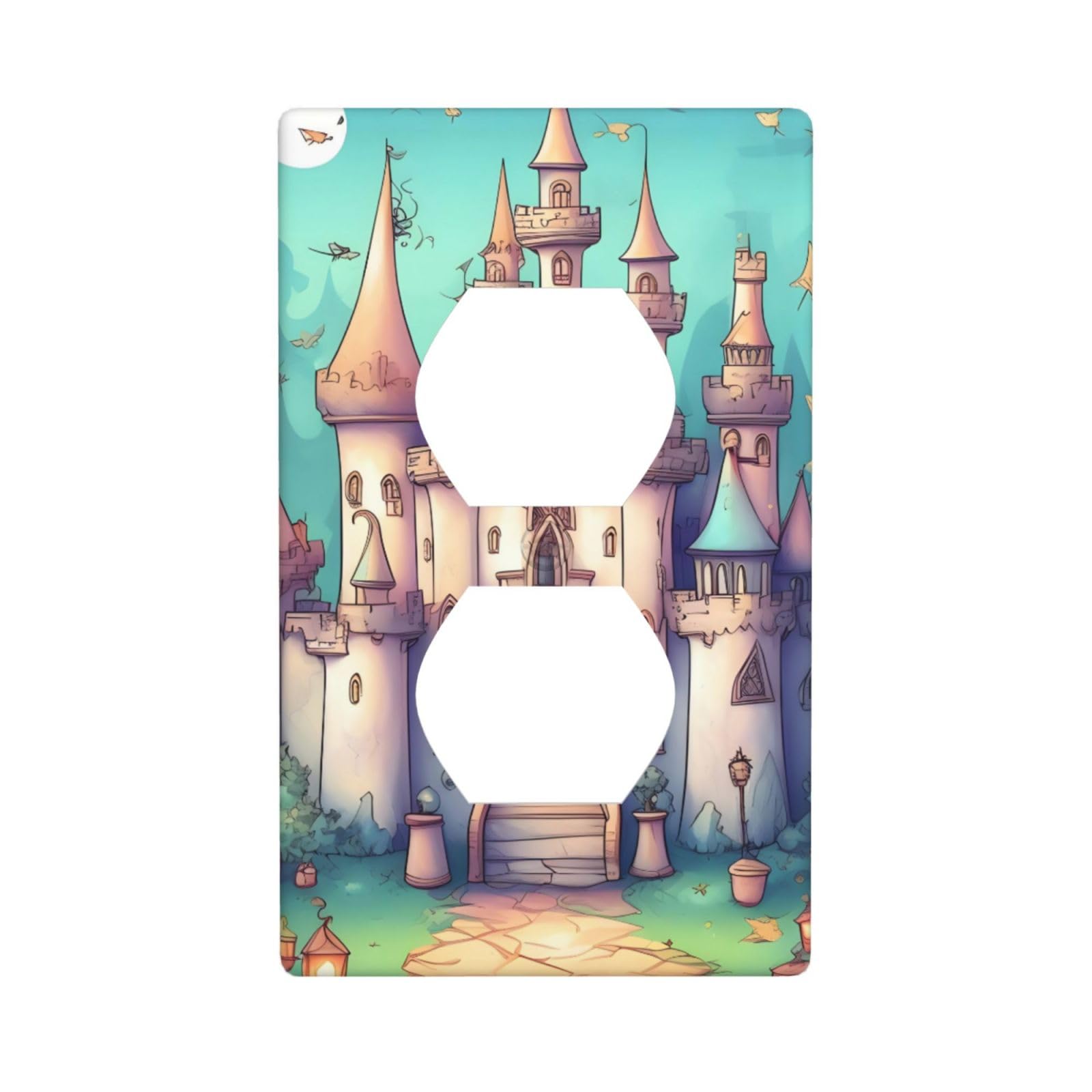 Classical Castle Decorative Switch Plate Cover-Unbreakable Polycarbonate Wall Plate for Home Office, 1 Gang with Screws