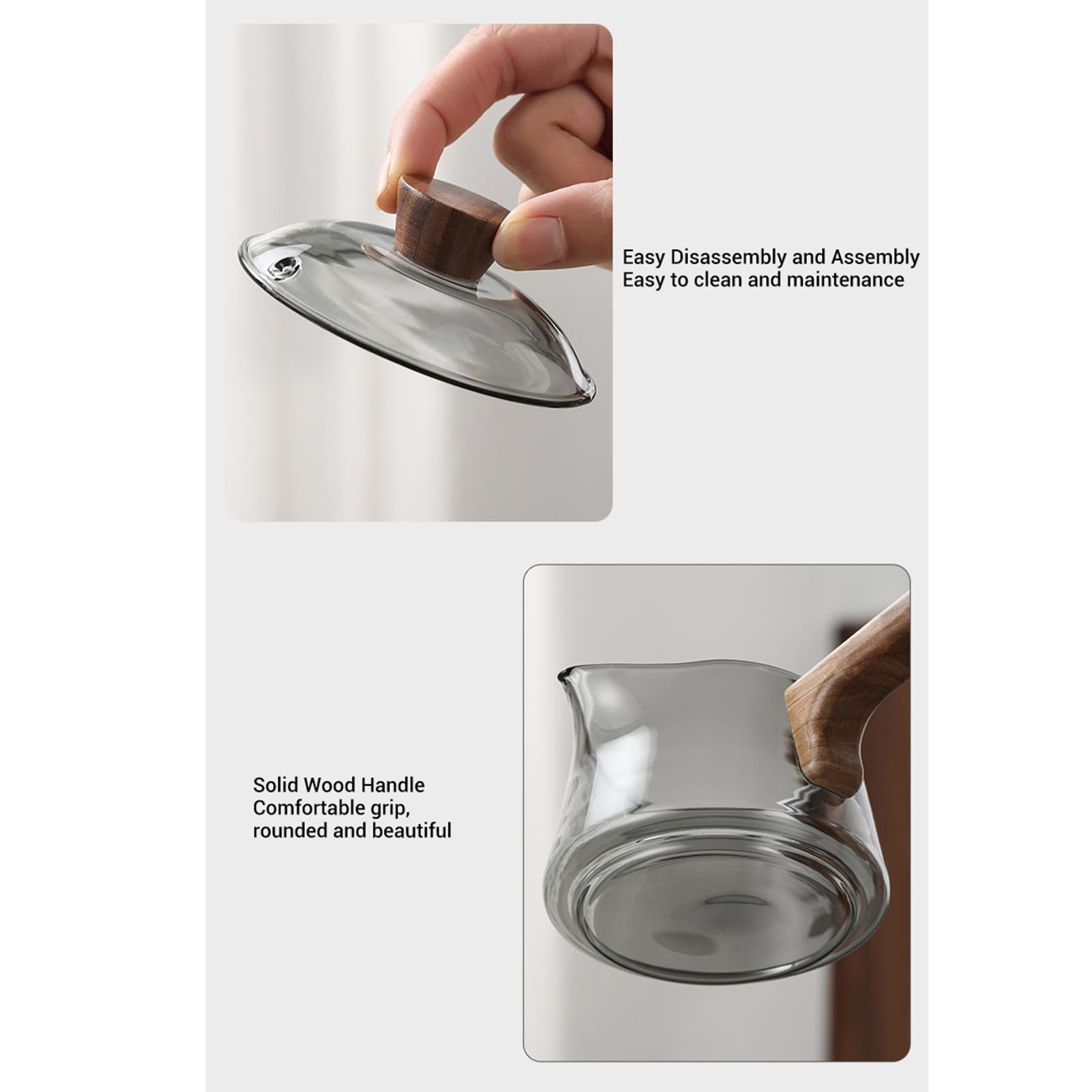 Luqeeg Zestaw do Herbaty, 350 Ml Fairness Cup 300 Ml do Przechowywania Herbaty Szkło Borokrzemianowe o Wysokiej Zawartości z Ergonomicznym Uchwytem Kontroli Wody z Magnesem, Idealny Użytku Domowego