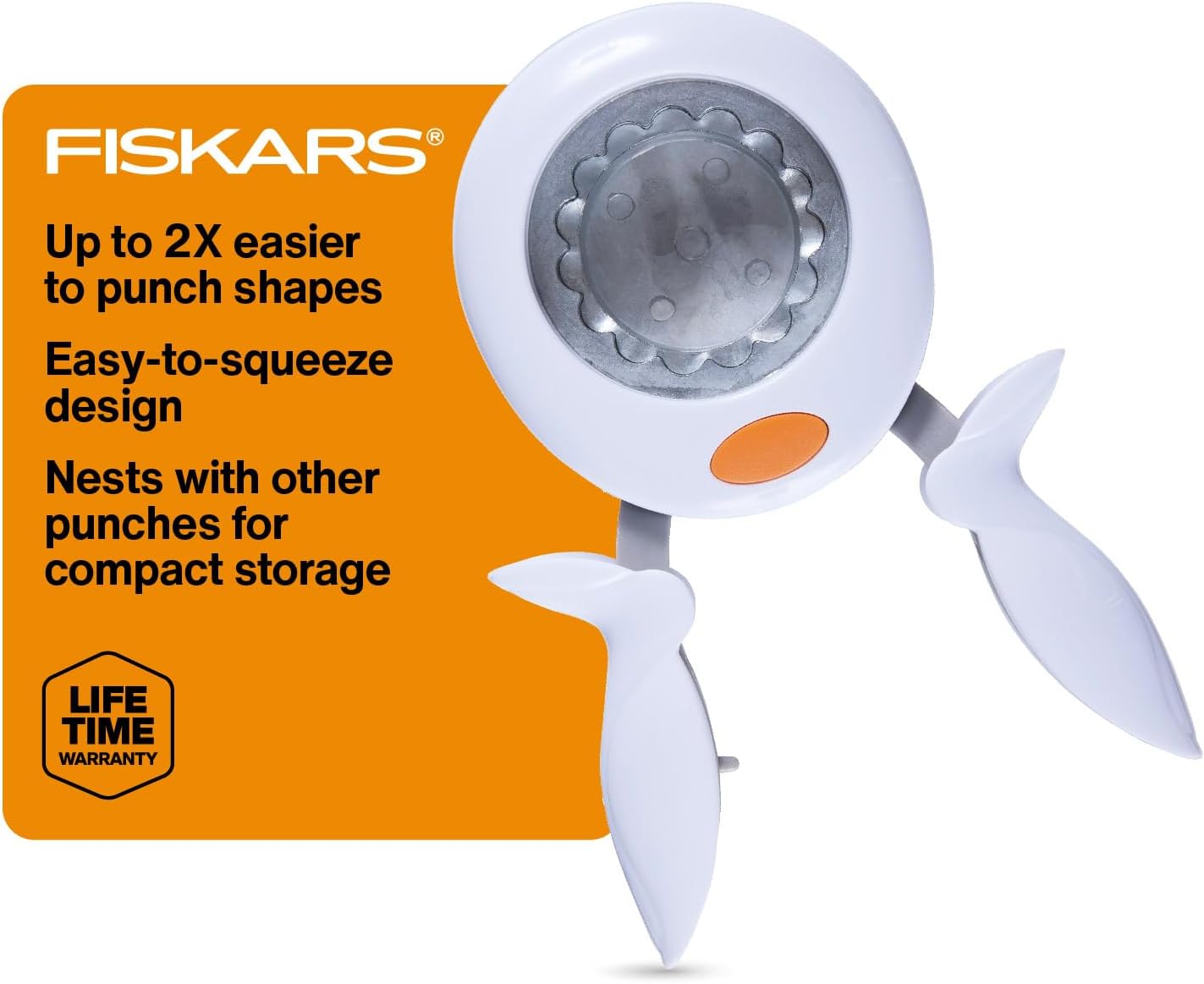 Fiskars X-Large Craft Hole Punch - Ergonomic and Easy Squeeze Grip - Seal of Approval Shape - Scrapbooking Tools