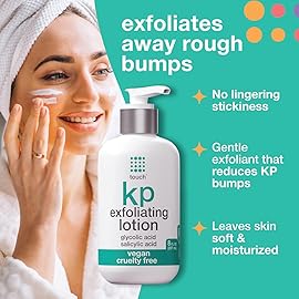 TOUCH Glycolic Acid Lotion for Keratosis Pilaris - KP Exfoliating Body Lotion Moisturizer - for AHA BHA Rough & Bumpy Skin- Gets Rid of Redness - 8 Fl Oz