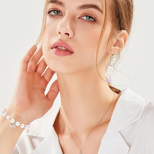 Miniatura 7 de arricraft 12 dijes colgantes de latón con circonitas cúbicas de latón de 6 estilos, colgantes de diamantes de imitación de oro claro, luna y