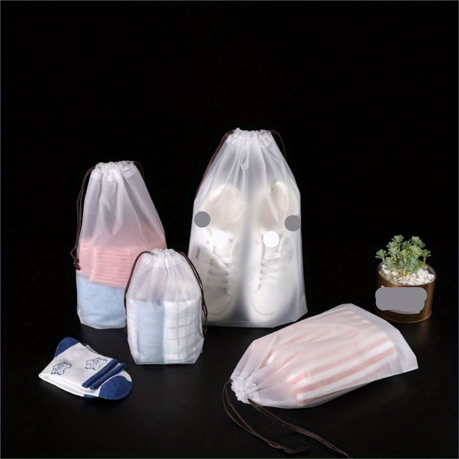40-teiliges Reise-Schuhtaschen-Set, transparente Aufbewahrungs-Schuhtaschen, tragbare große Schuhtaschen mit Kordelzug, Unisex-Reiseutensilien Für Reisen(30 * 40CM)