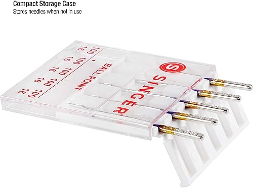 Miniatura 5 de SINGER Agujas para máquina de coser de punta de bola, tamaño 10016-5 unidades