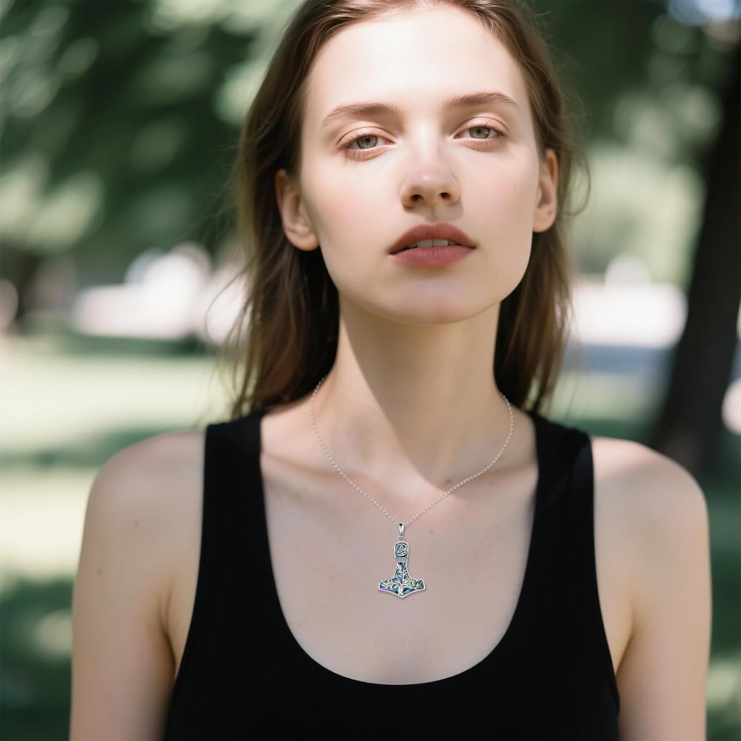 Thor Hammer Necklace 925 Sterling Silver Tree of Life Celtic Knot Viking Mjolnir Necklace Oxidize Norse Runes Amulet Jewelry Gifts for Women Men - Image 4