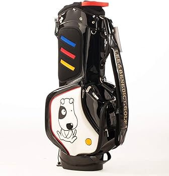 重厚感ある LEE BENEDICT GOLF ゴルフバッグ ブラック&レッド 重厚感