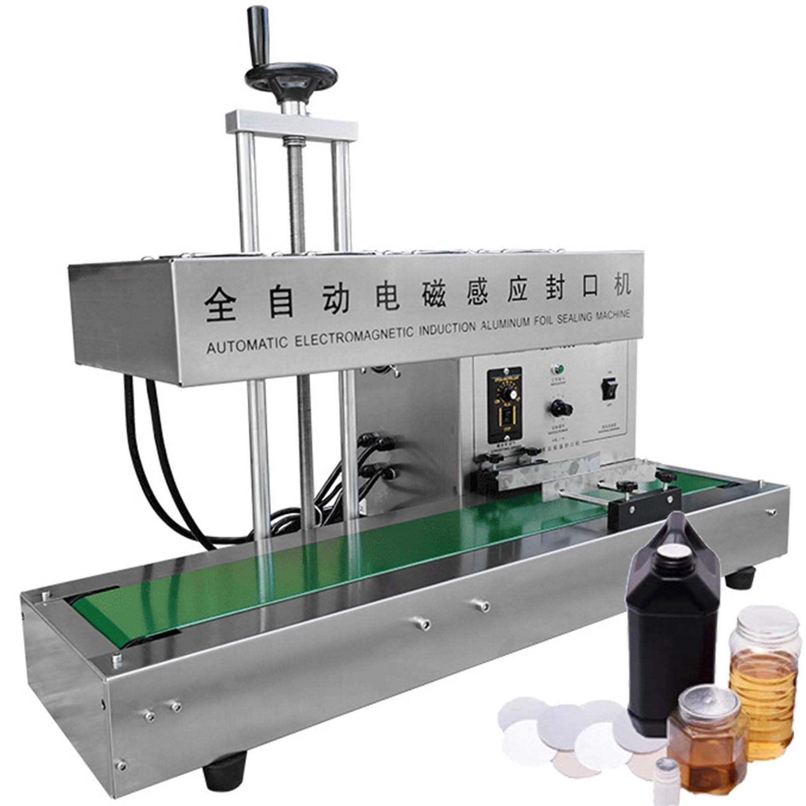IUokLU Continuous Sealing Machine,2200W Automatic Aluminum Foil Sealing Machine,Electromagnetic Induction Band Sealer,Automatic Continuous Sealing Machine-60mm