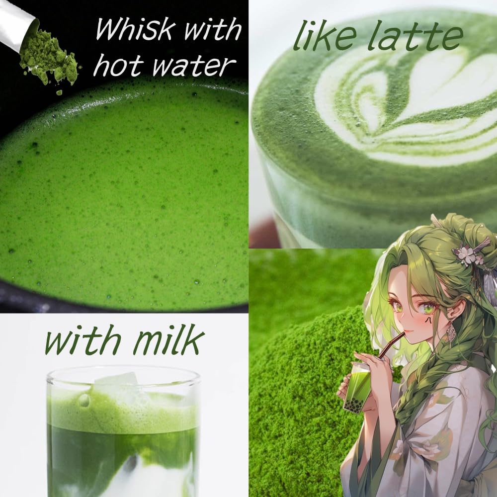 2g x 10 Stick Packs x 1 bag Yachirin Character Authentic Matcha Green Tea with Young Barley Grass — view 7