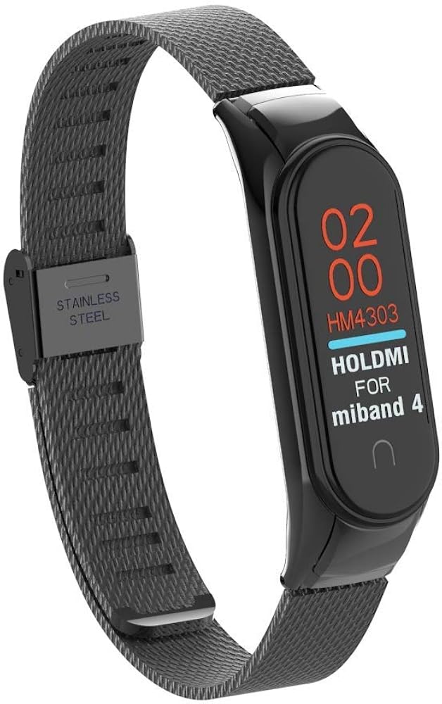 OLLIVAN for Xiaomi Mi Band 4 Strap, Mi Band 4 Mi Band 3 Wristbands Metal Replacement Bracelet Accessories Adjustable Wrist Straps for Xiaomi Mi Band 4 Mi Band 3 -No Tracker