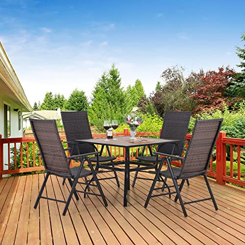 MFSTUDIO Gartenstuhl Klappstuhl Set, Polyrattan Balkonstuhl mit Armlehne, Bequeme und Ergonomischer – Bild 3