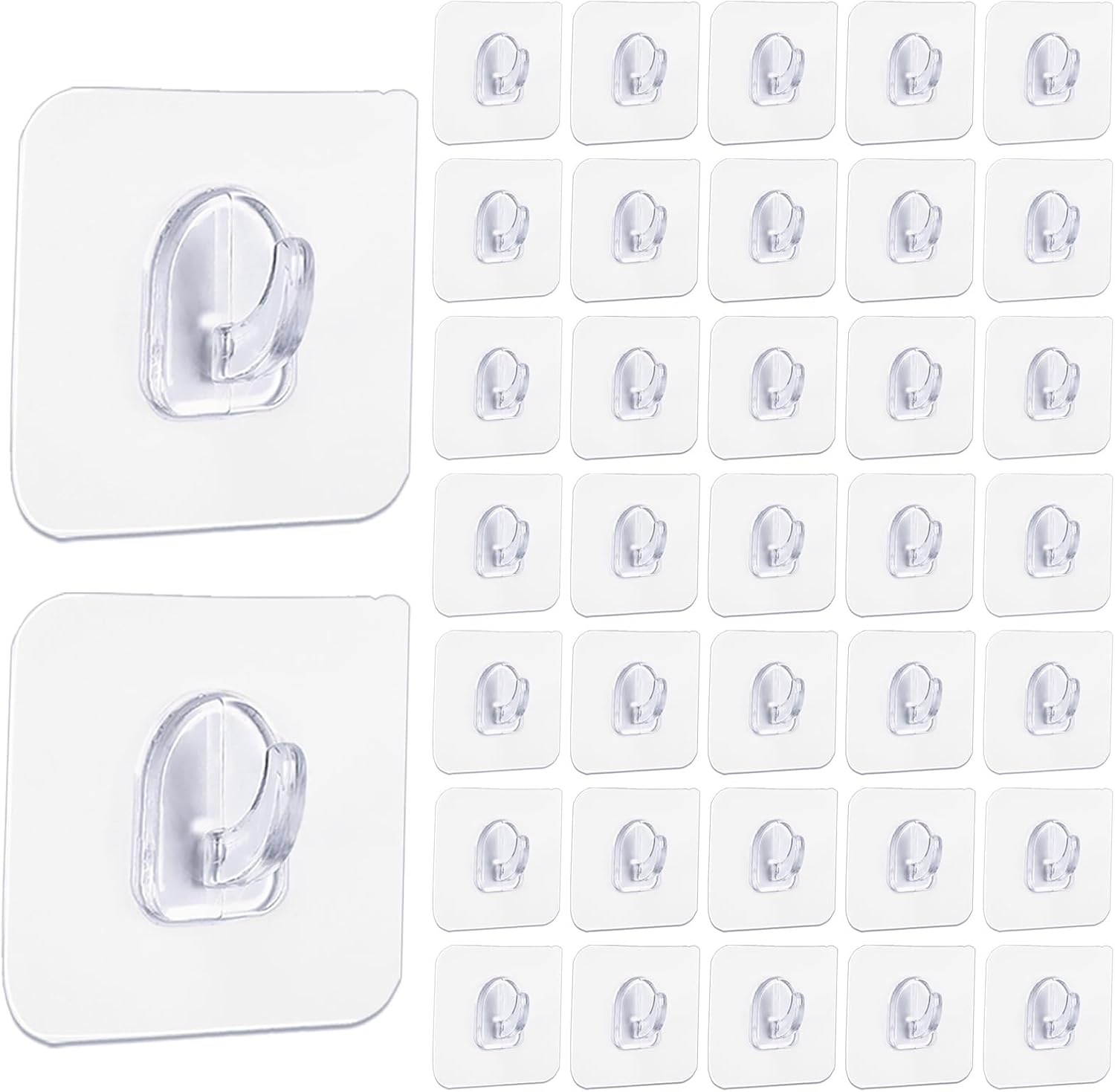 Amazon.com: 40 Pack Clear Wall Hooks, Command Small Plastic Adhesive ...
