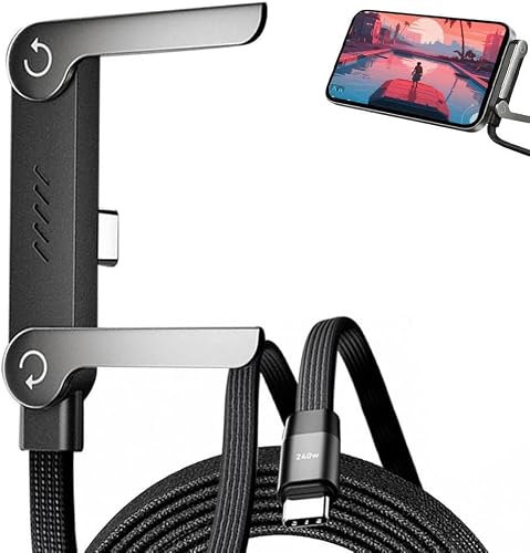 Multi-Function Data Cable high speed Transmission Charging Cable Comes with Foldable Phone holder (Type-C-TYPE-C) FAST CHARGING- 240W-
